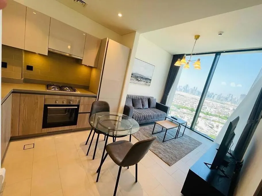 Burj Khalifa Skyline View Sobha Waves - Sobha Hartland Apartment Dubai United Arab Emirates