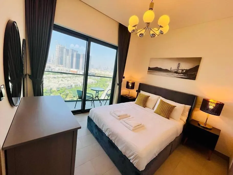 Burj Khalifa Skyline View Sobha Waves - Sobha Hartland Apartment Dubai